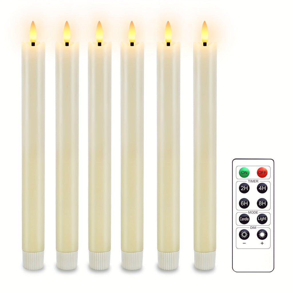 Mosrugs | CandleLuxe – 6 LED Taper Candles with Remote for Luxurious Event Lighting