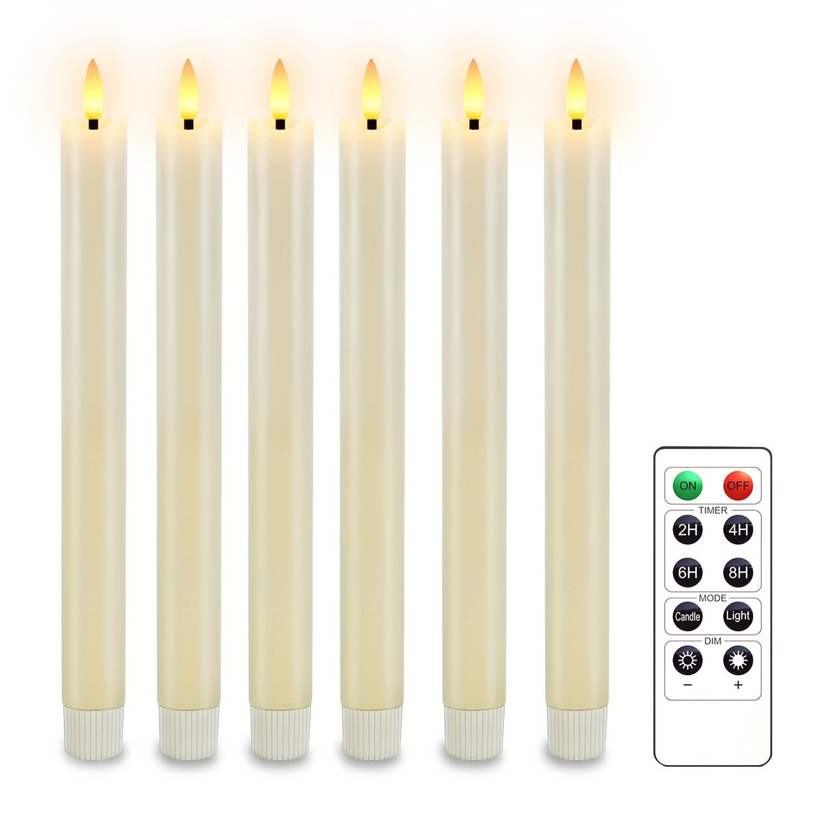 Mosrugs | CandleLuxe – 6 LED Taper Candles with Remote for Luxurious Event Lighting