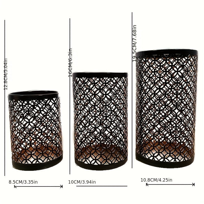 Mosrugs | StylishFlame - 3-Piece Iron Candle Holders