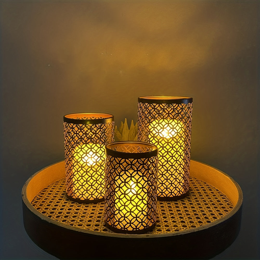Mosrugs | StylishFlame - 3-Piece Iron Candle Holders