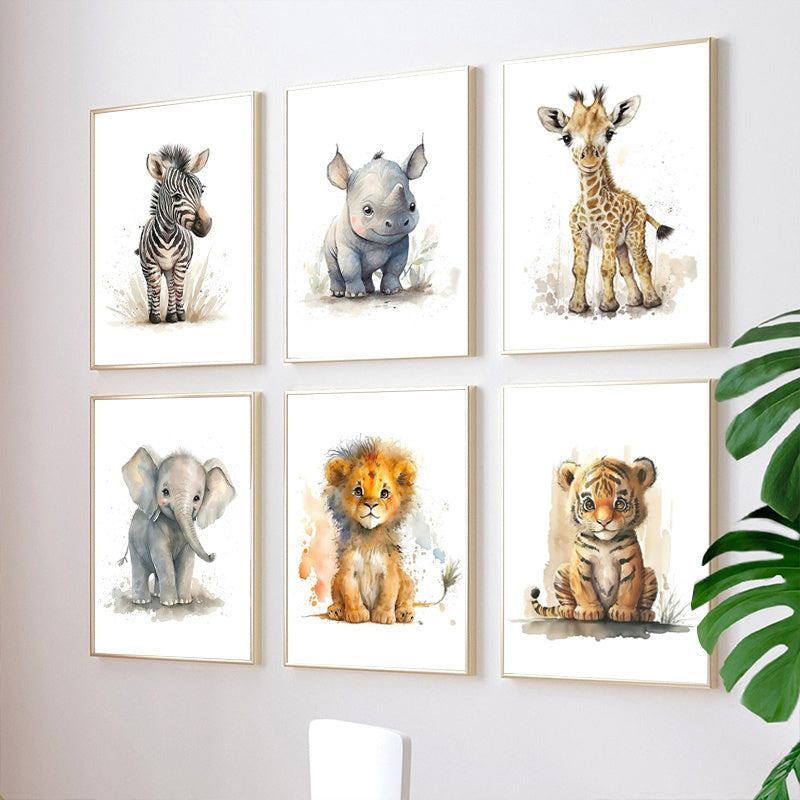 Mosrugs | WildWhimsy – Set of 8 Cute Animal Posters for Lively Spaces