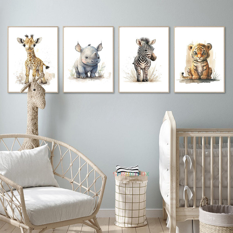 Mosrugs | WildWhimsy – Set of 8 Cute Animal Posters for Lively Spaces