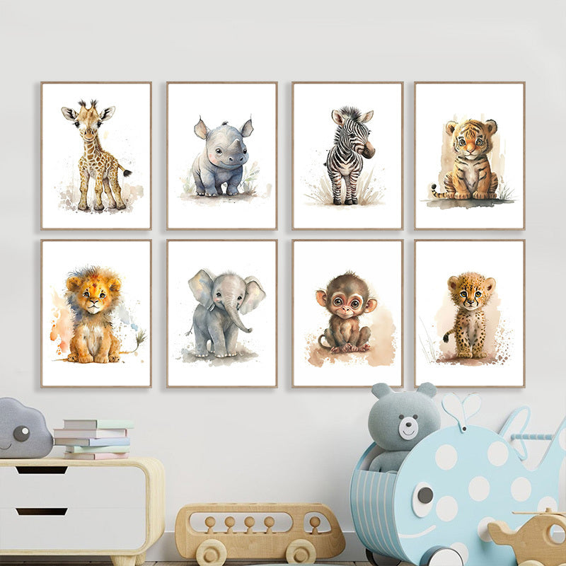 Mosrugs | WildWhimsy – Set of 8 Cute Animal Posters for Lively Spaces