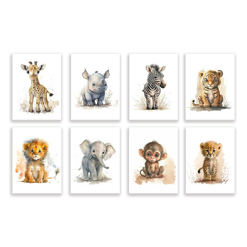 Mosrugs | WildWhimsy – Set of 8 Cute Animal Posters for Lively Spaces