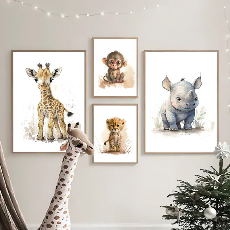 Mosrugs | WildWhimsy – Set of 8 Cute Animal Posters for Lively Spaces