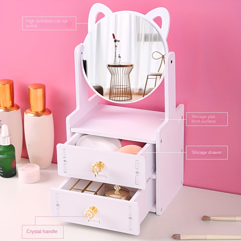 Mosrugs | MeowGlow - Cat Ear Makeup Mirror with Storage