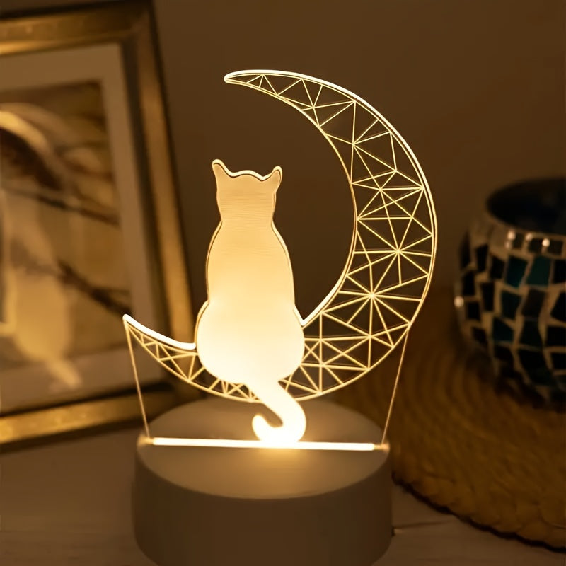 Mosrugs | LunaCat - 3D Night Lamp with Moon Design