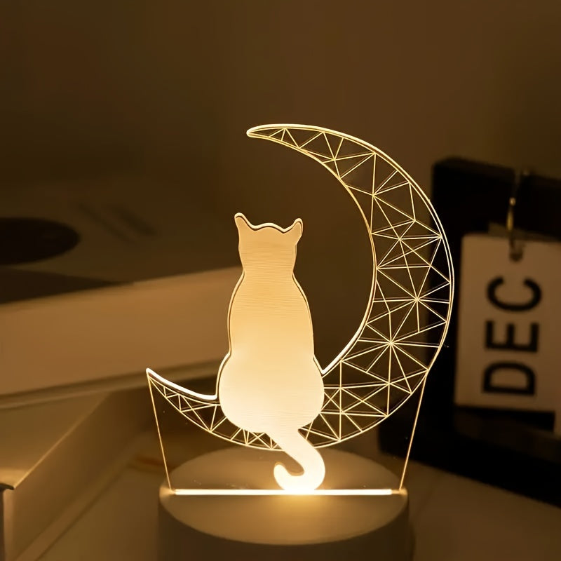 Mosrugs | LunaCat - 3D Night Lamp with Moon Design