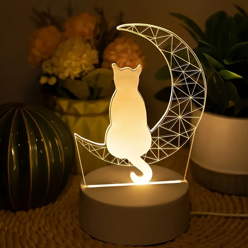 Mosrugs | LunaCat - 3D Night Lamp with Moon Design