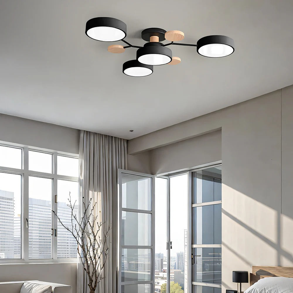 Mosrugs | Contemporary Round Iron LED Chandelier | Energy-Efficient. Stylish Lighting for Living Rooms. Dining Areas & Entryways