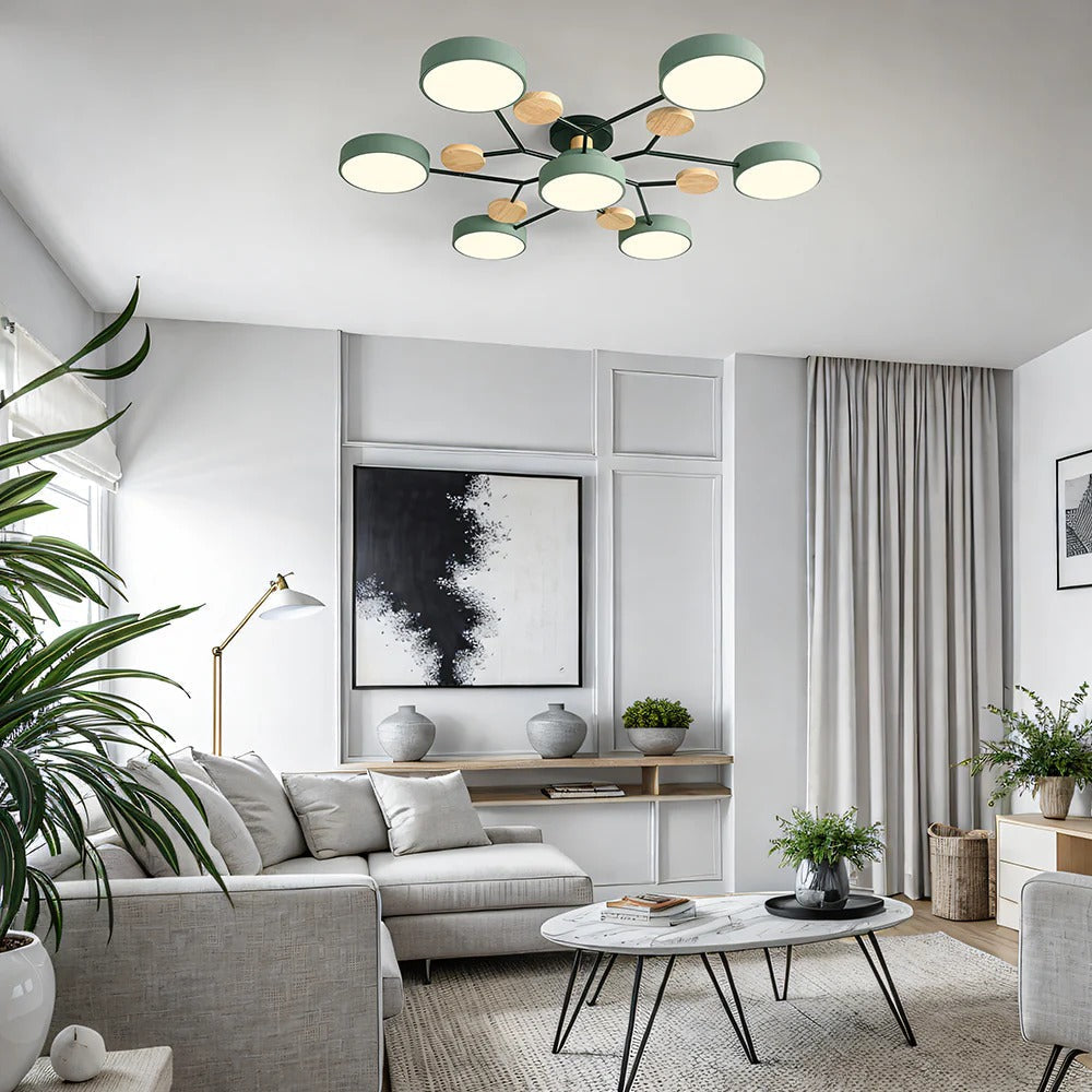 Mosrugs | Contemporary Round Iron LED Chandelier | Energy-Efficient. Stylish Lighting for Living Rooms. Dining Areas & Entryways