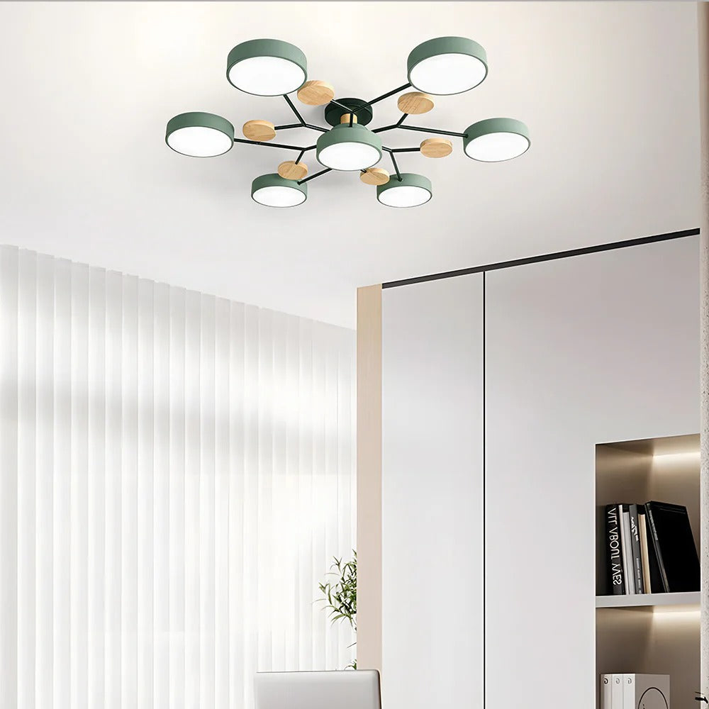 Mosrugs | Contemporary Round Iron LED Chandelier | Energy-Efficient. Stylish Lighting for Living Rooms. Dining Areas & Entryways