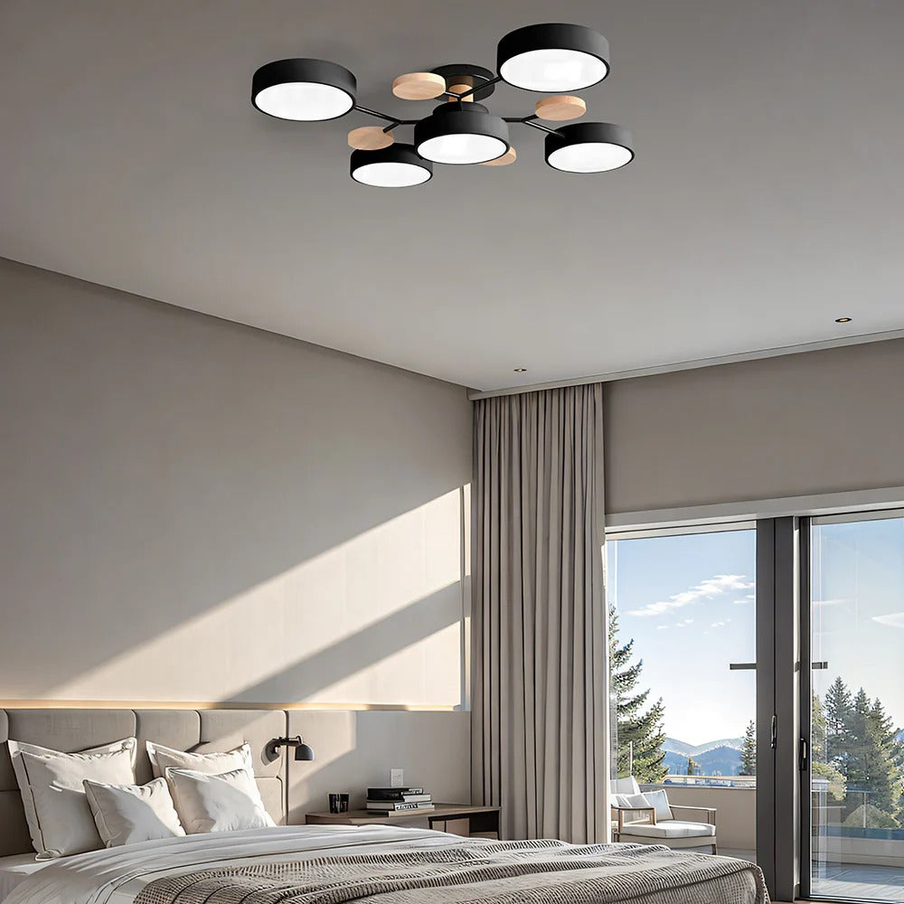 Mosrugs | Contemporary Round Iron LED Chandelier | Energy-Efficient. Stylish Lighting for Living Rooms. Dining Areas & Entryways