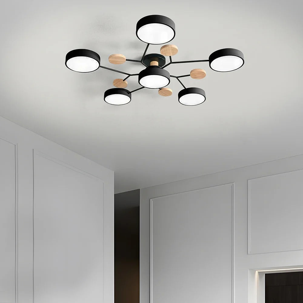 Mosrugs | Contemporary Round Iron LED Chandelier | Energy-Efficient. Stylish Lighting for Living Rooms. Dining Areas & Entryways