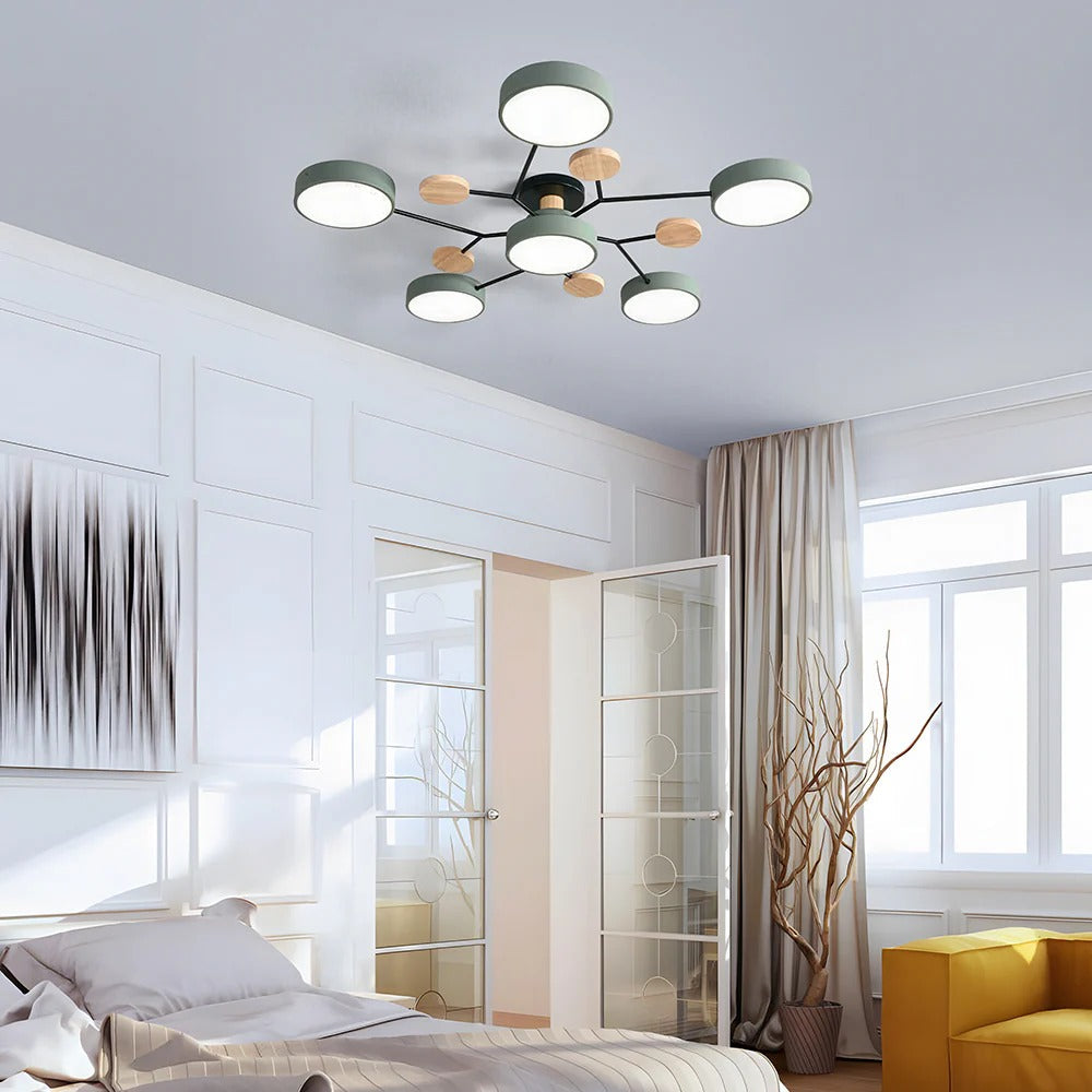 Mosrugs | Contemporary Round Iron LED Chandelier | Energy-Efficient. Stylish Lighting for Living Rooms. Dining Areas & Entryways