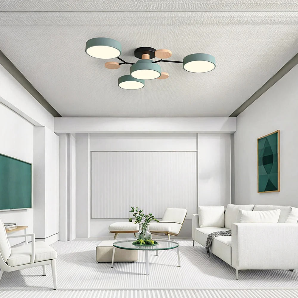 Mosrugs | Contemporary Round Iron LED Chandelier | Energy-Efficient. Stylish Lighting for Living Rooms. Dining Areas & Entryways