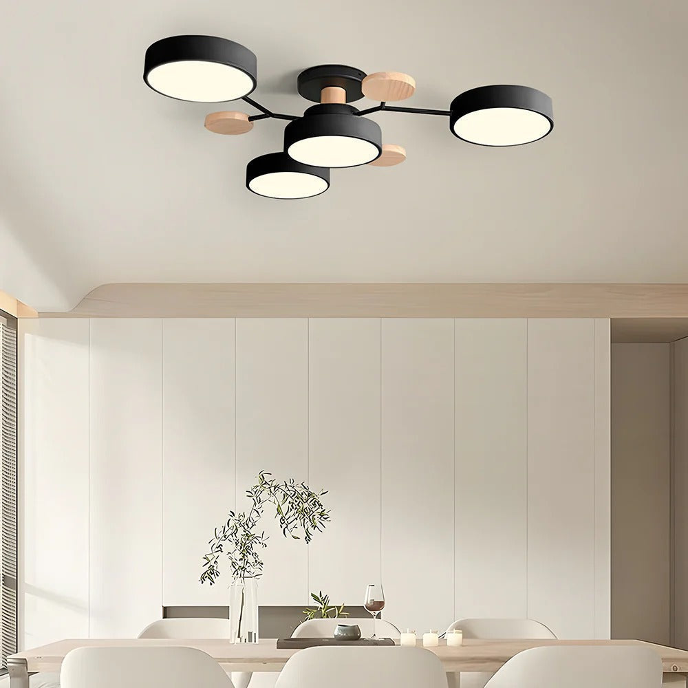 Mosrugs | Contemporary Round Iron LED Chandelier | Energy-Efficient. Stylish Lighting for Living Rooms. Dining Areas & Entryways
