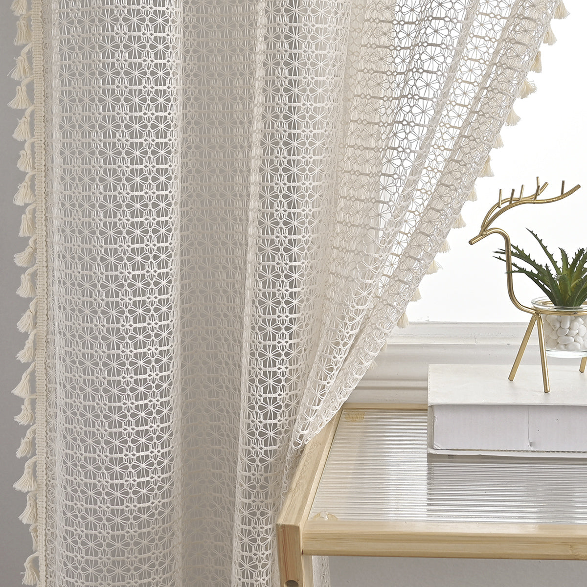 Mosrugs | LuxeDrape – Soft Beige Voile for Sophisticated Spaces