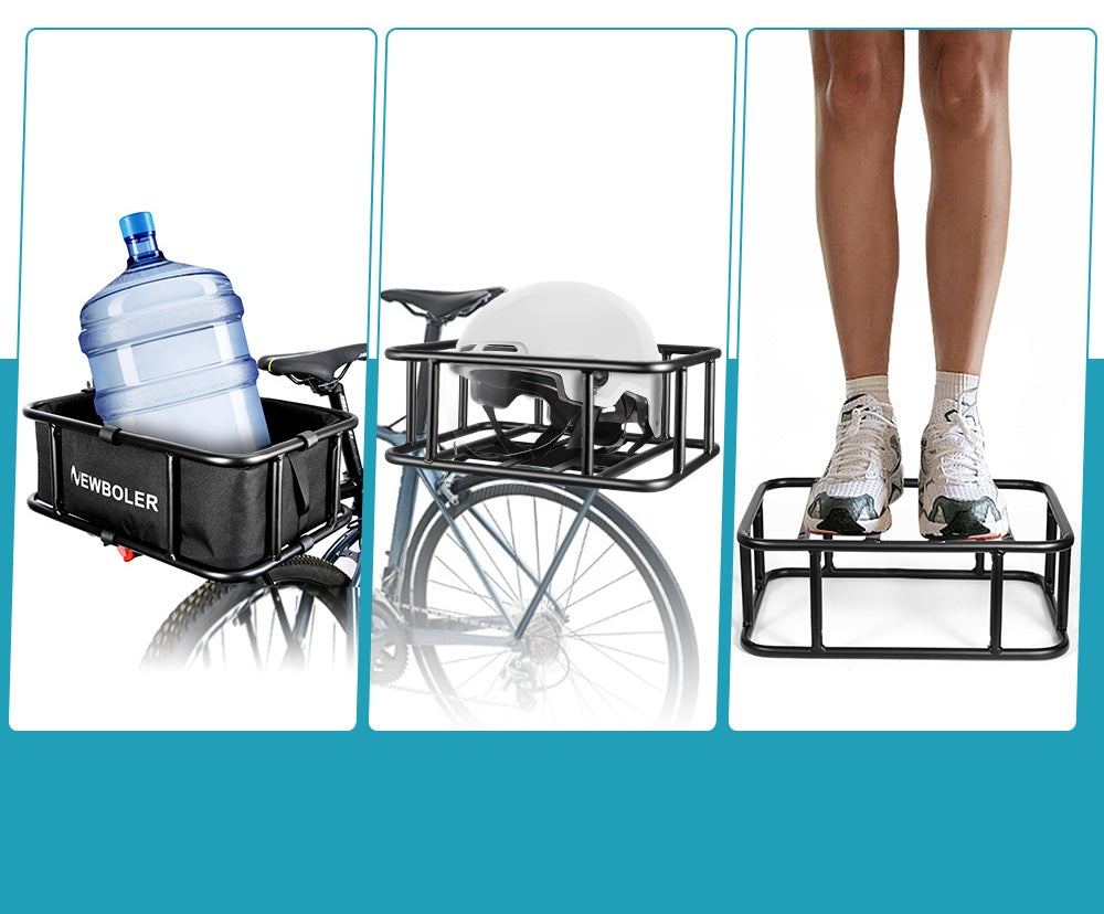 Mosrugs | Heavy-Duty Rear Bike Basket with Rack – Large Metal Bicycle Carrier for Groceries, Commutes & E-Bikes