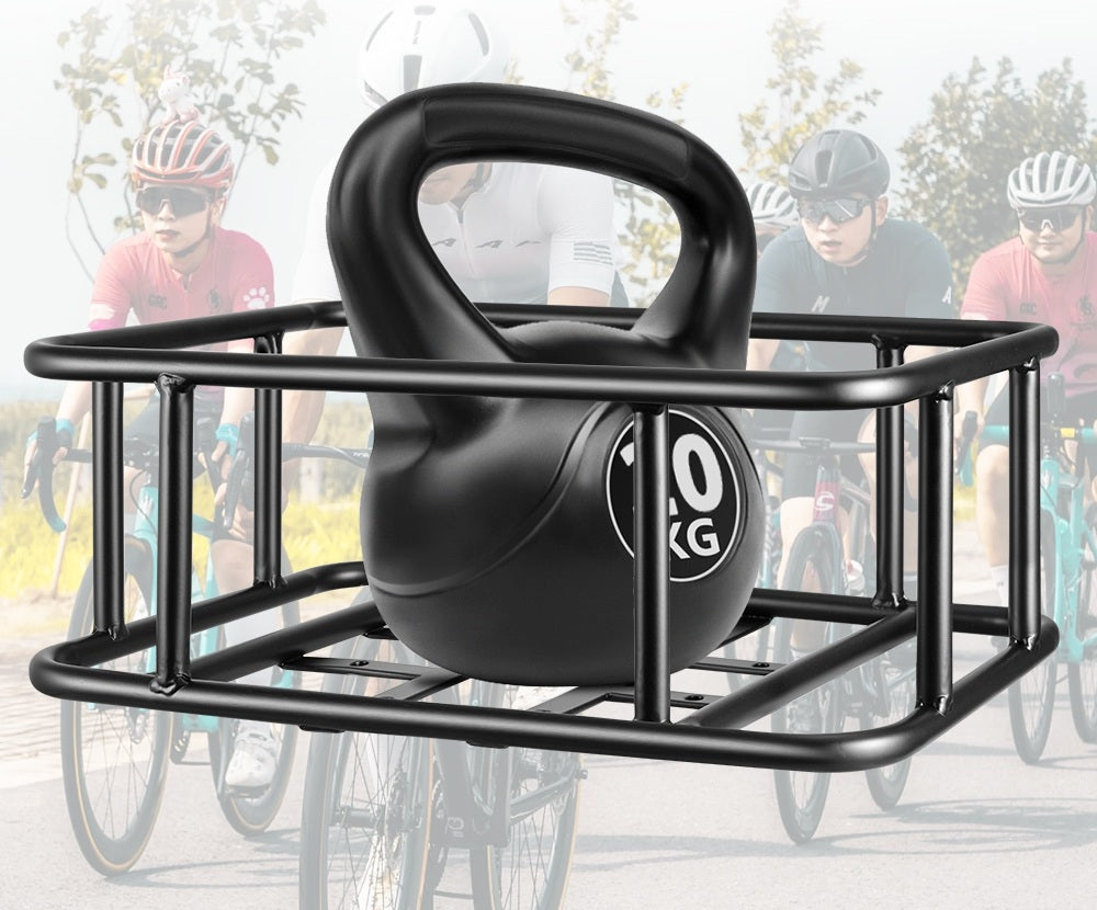 Mosrugs | Heavy-Duty Rear Bike Basket with Rack – Large Metal Bicycle Carrier for Groceries, Commutes & E-Bikes