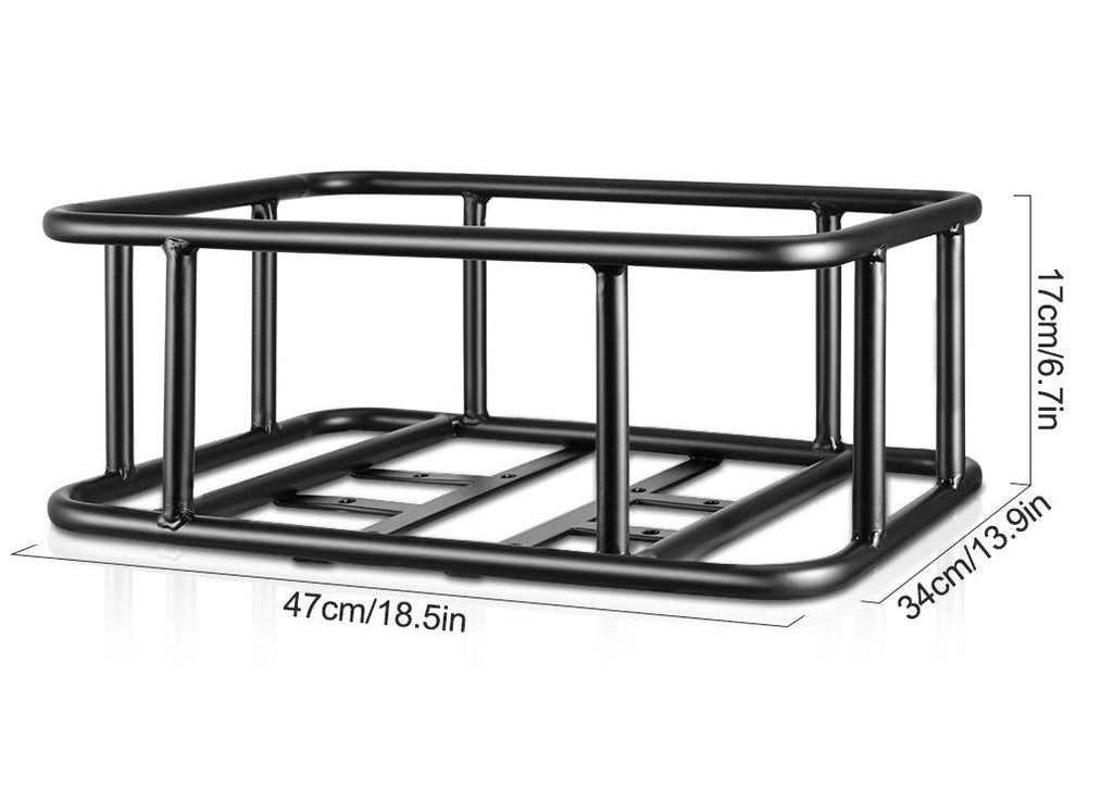 Mosrugs | Heavy-Duty Rear Bike Basket with Rack – Large Metal Bicycle Carrier for Groceries, Commutes & E-Bikes