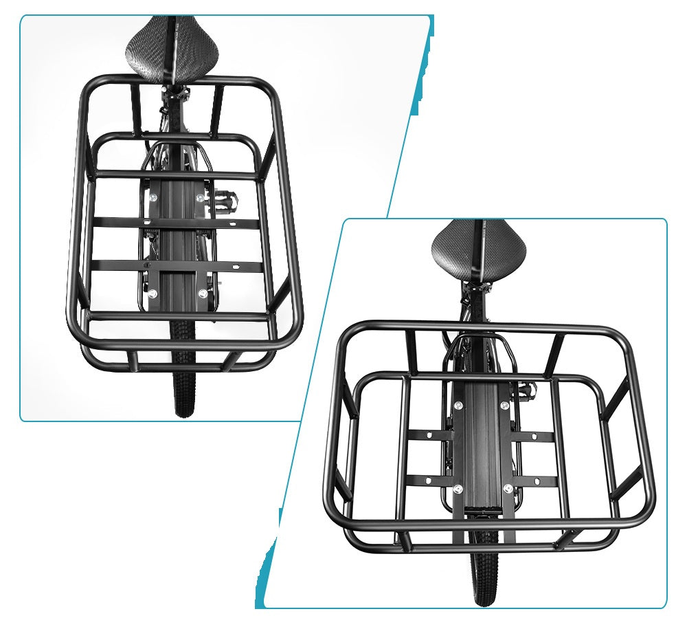 Mosrugs | Heavy-Duty Rear Bike Basket with Rack – Large Metal Bicycle Carrier for Groceries, Commutes & E-Bikes