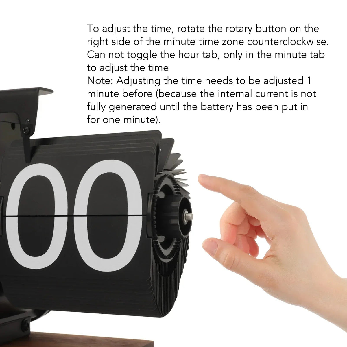 Mosrugs | Silvara – Vintage Flip Down Clock in Walnut Wood | Retro Mechanical Design