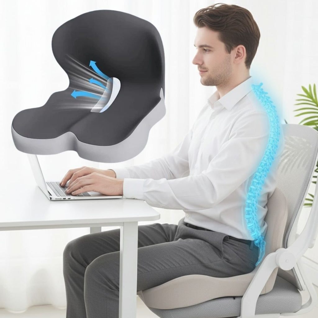 Mosrugs | All-in-One Orthopedic Memory Foam Seat - Cushion Seat and Back Cushion for Pain Relief and Comfort