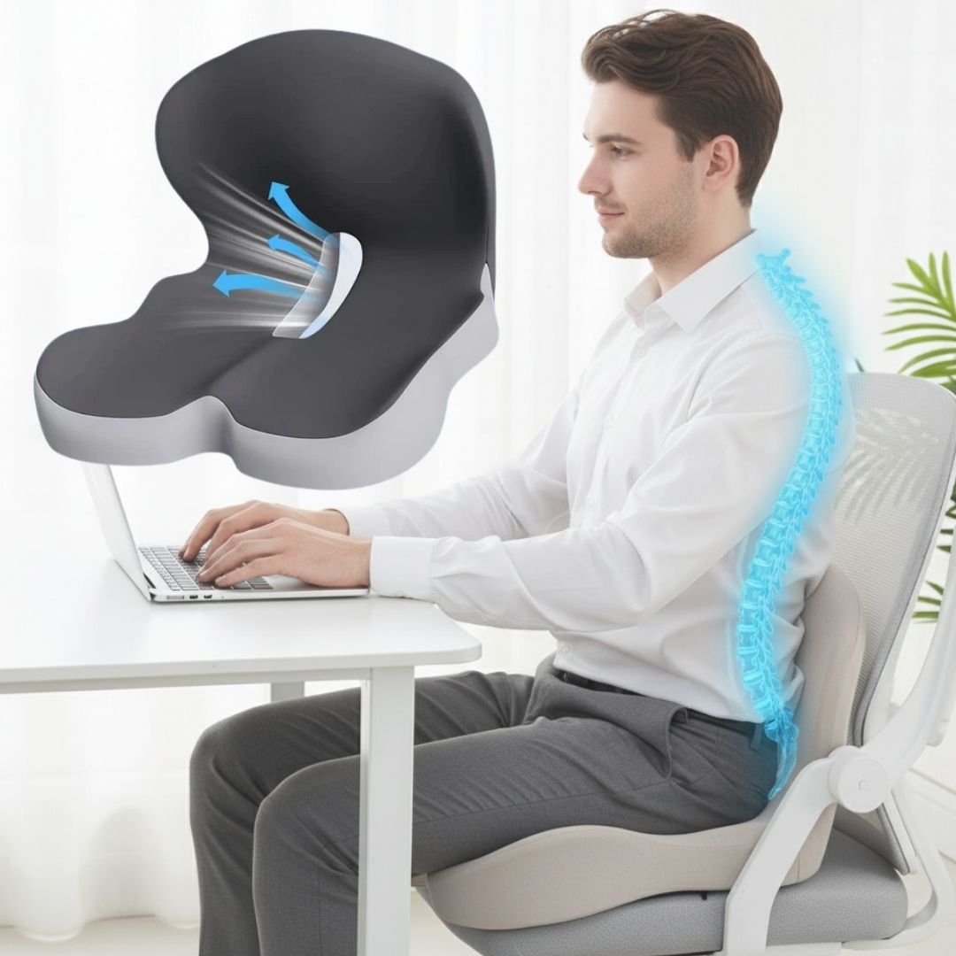 Mosrugs | All-in-One Orthopedic Memory Foam Seat - Cushion Seat and Back Cushion for Pain Relief and Comfort