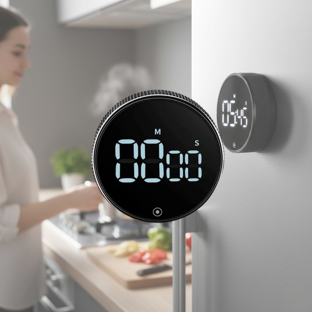Mosrugs | SmartTime Kitchen Timer | Easy One-Twist Operation, Large LED Display & Adjustable Alarm for Cooking, Studying & Classroom Use