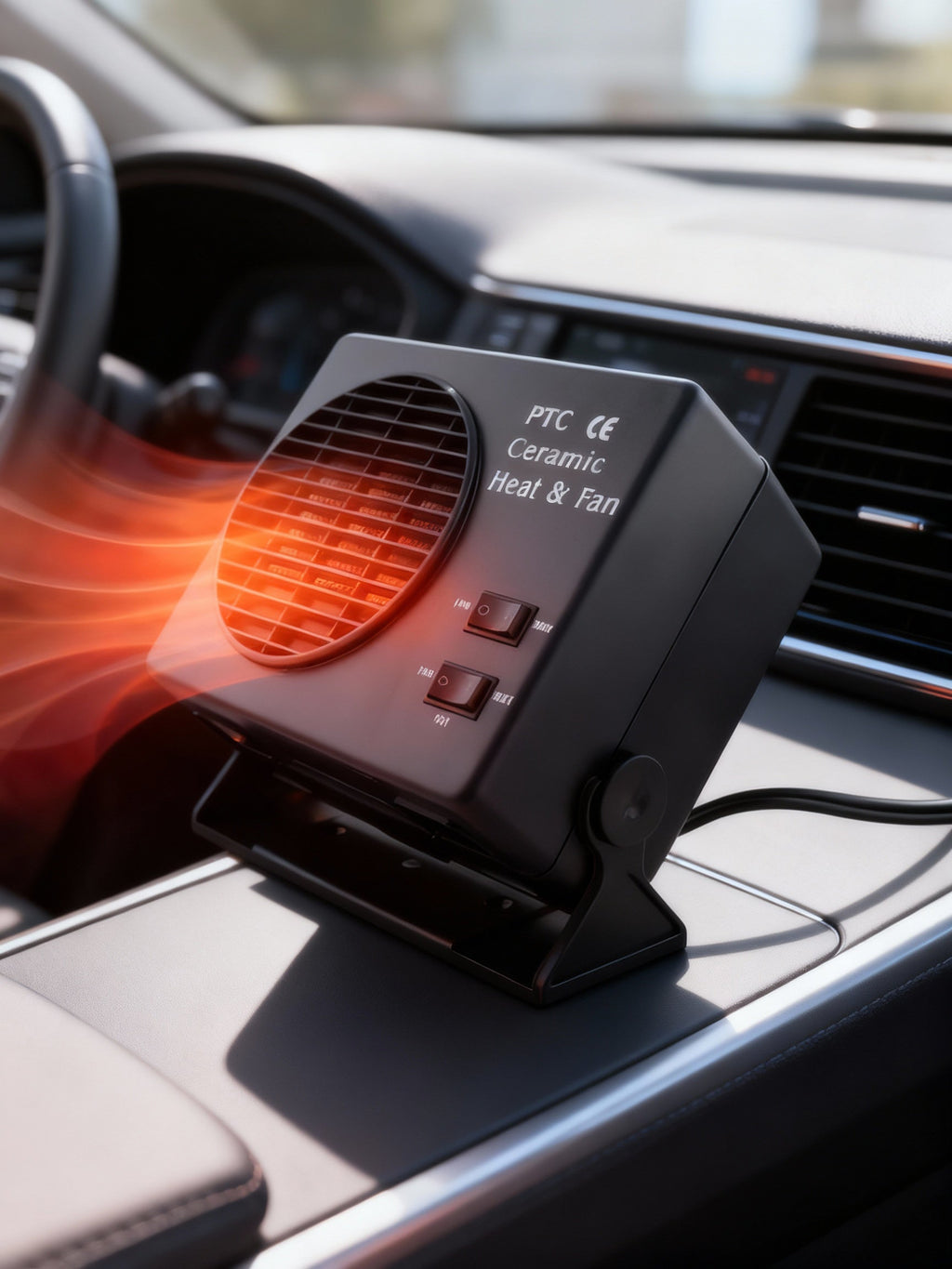 Mosrugs | 12V Ceramic Car Heater Fan | 150W-300W | Portable Defroster w/ Automatic Thermostat