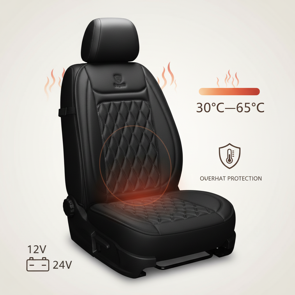 Mosrugs | Heated Car Seat Cover | Adjustable Temperature Control 30℃-65℃ for Cars, Trucks & Home Use