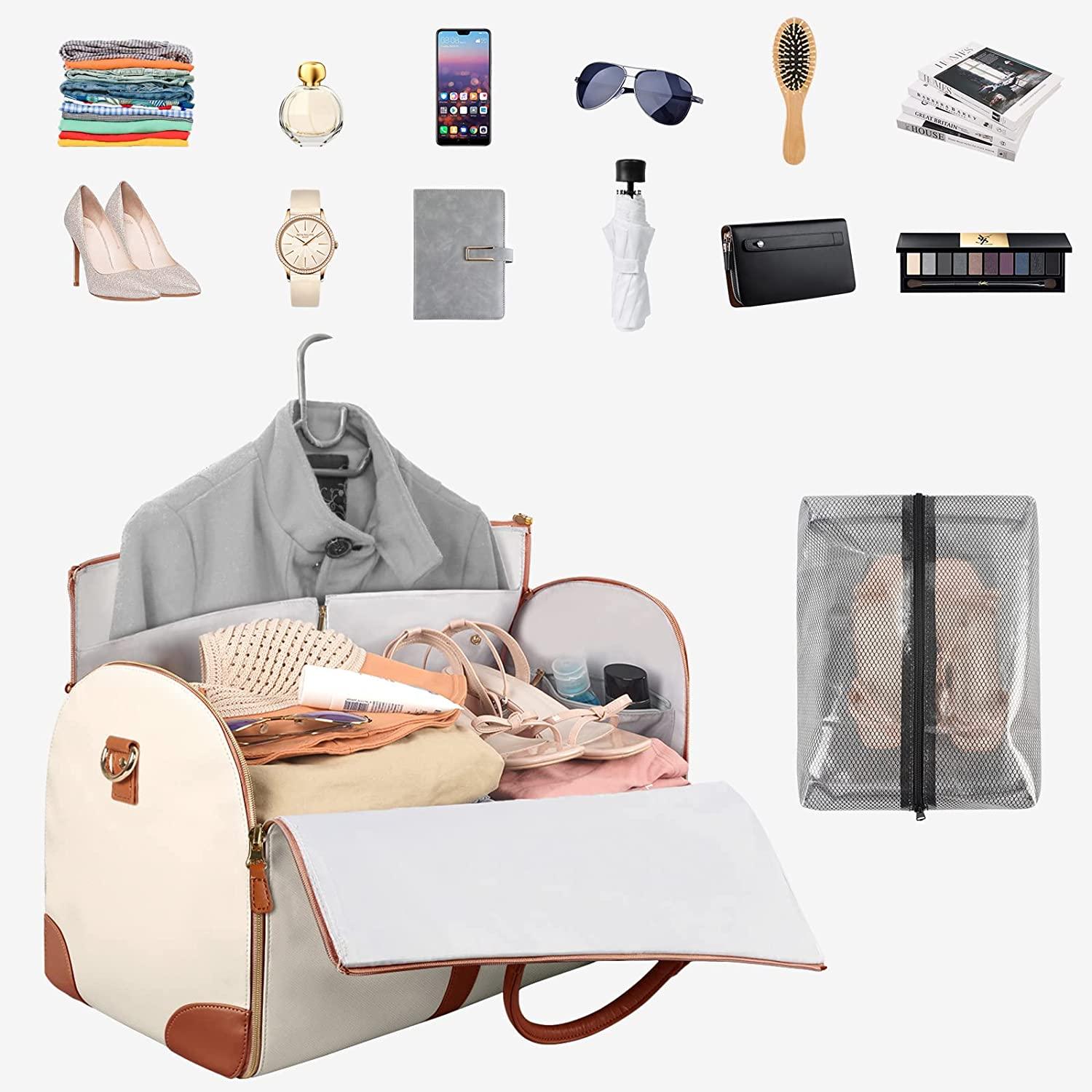 Mosrugs | GARMENTGO Travel Garment Bag – Foldable PU Leather Suit Carrier for Wrinkle-Free & Stylish Travel