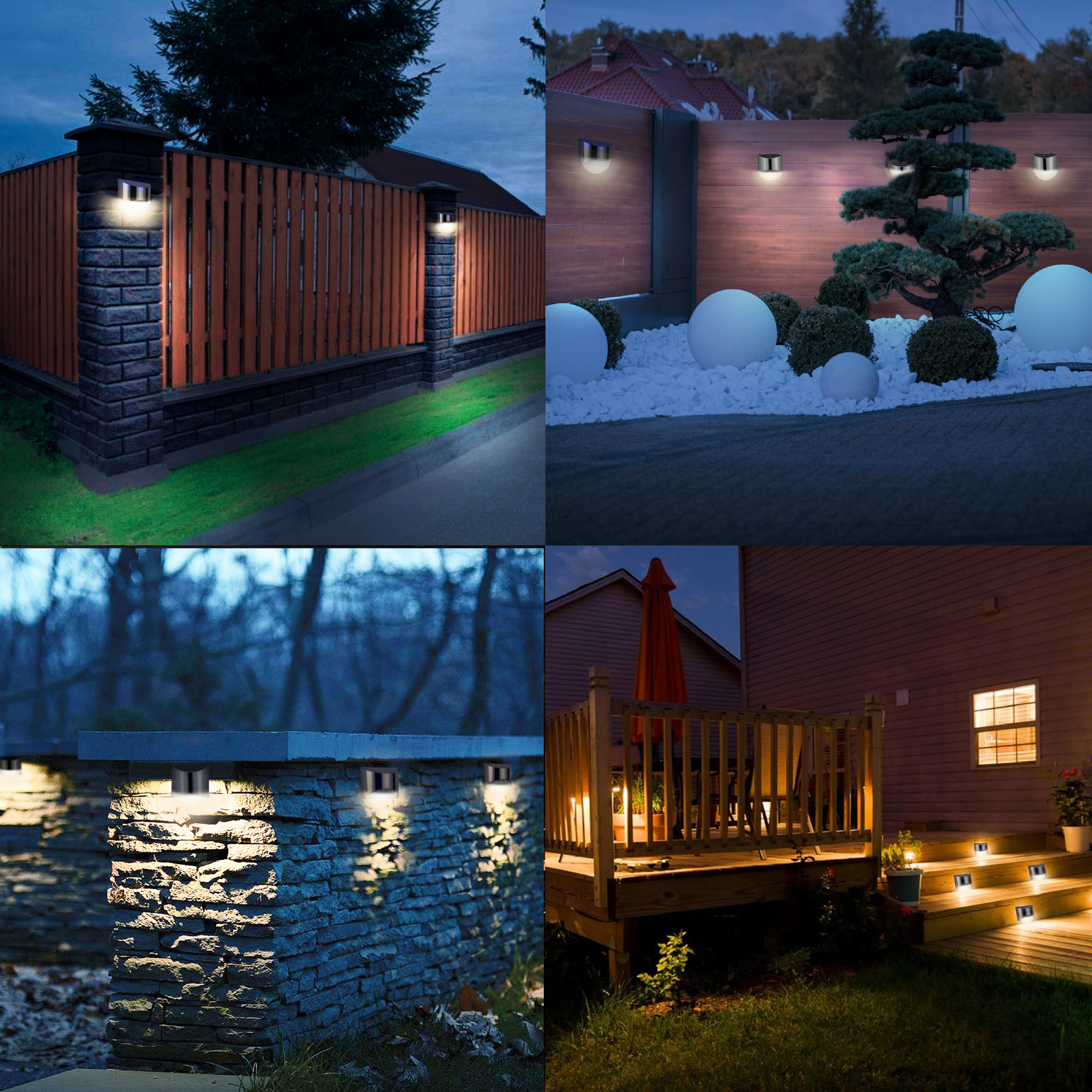 Mosrugs | Stainless Steel Solar LED Outdoor Wall Light – Weatherproof Automatic Garden Lighting