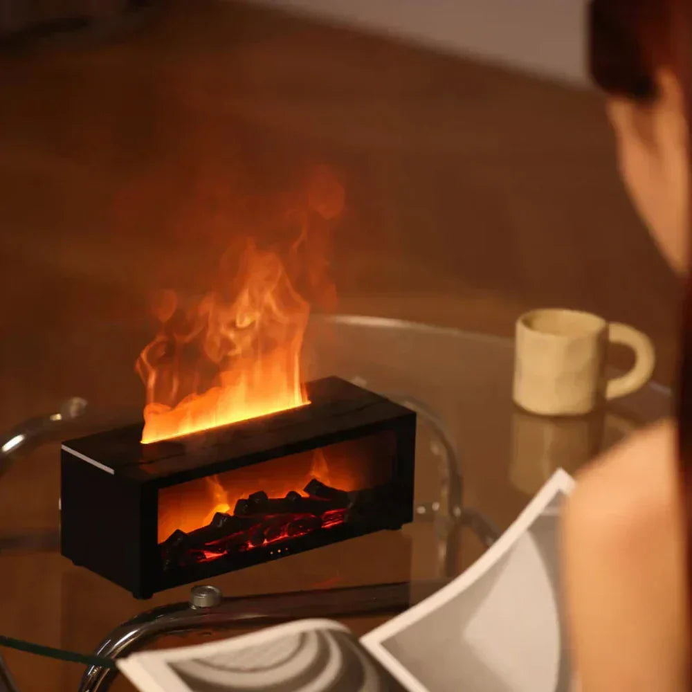 Mosrugs | Flamora – Fireplace Humidifier & LED Flame Mood Lamp with Aromatherapy Option