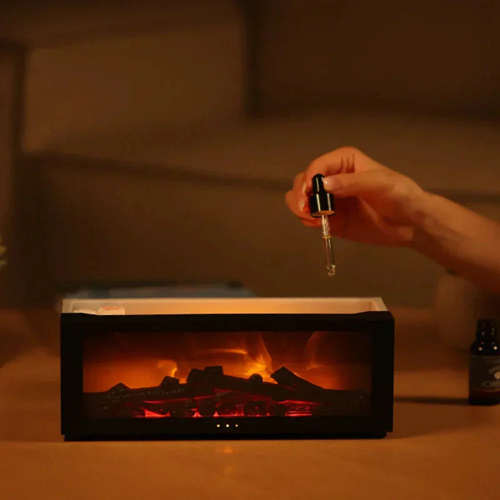 Mosrugs | Flamora – Fireplace Humidifier & LED Flame Mood Lamp with Aromatherapy Option