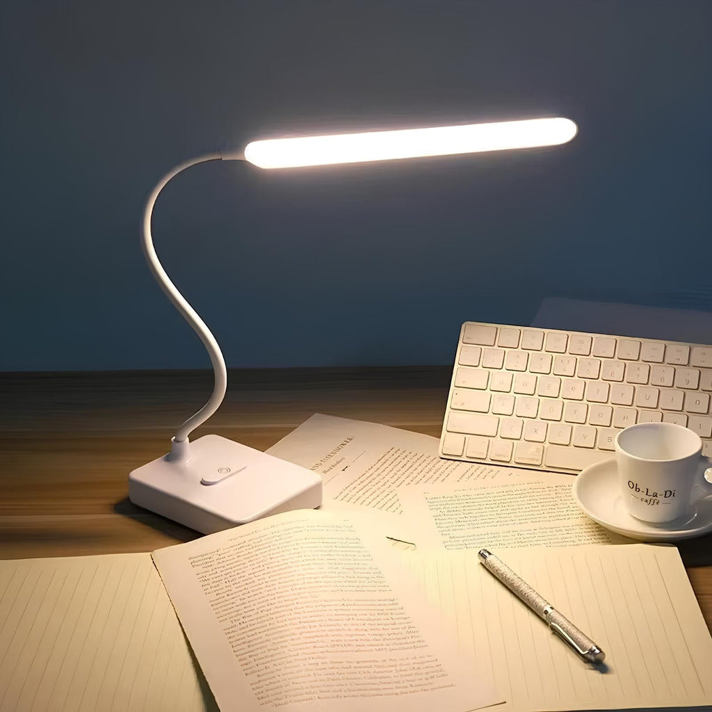 Mosrugs | LumoFlex Adjustable Desk Lamp – Rechargeable or Plug-In with Flexible Neck & Dimmable Light