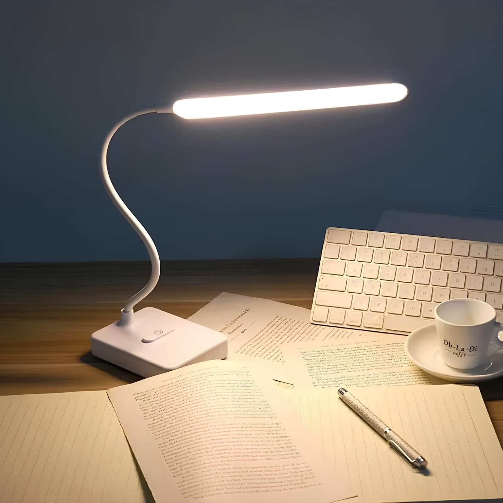 Mosrugs | LumoFlex Adjustable Desk Lamp – Rechargeable or Plug-In with Flexible Neck & Dimmable Light