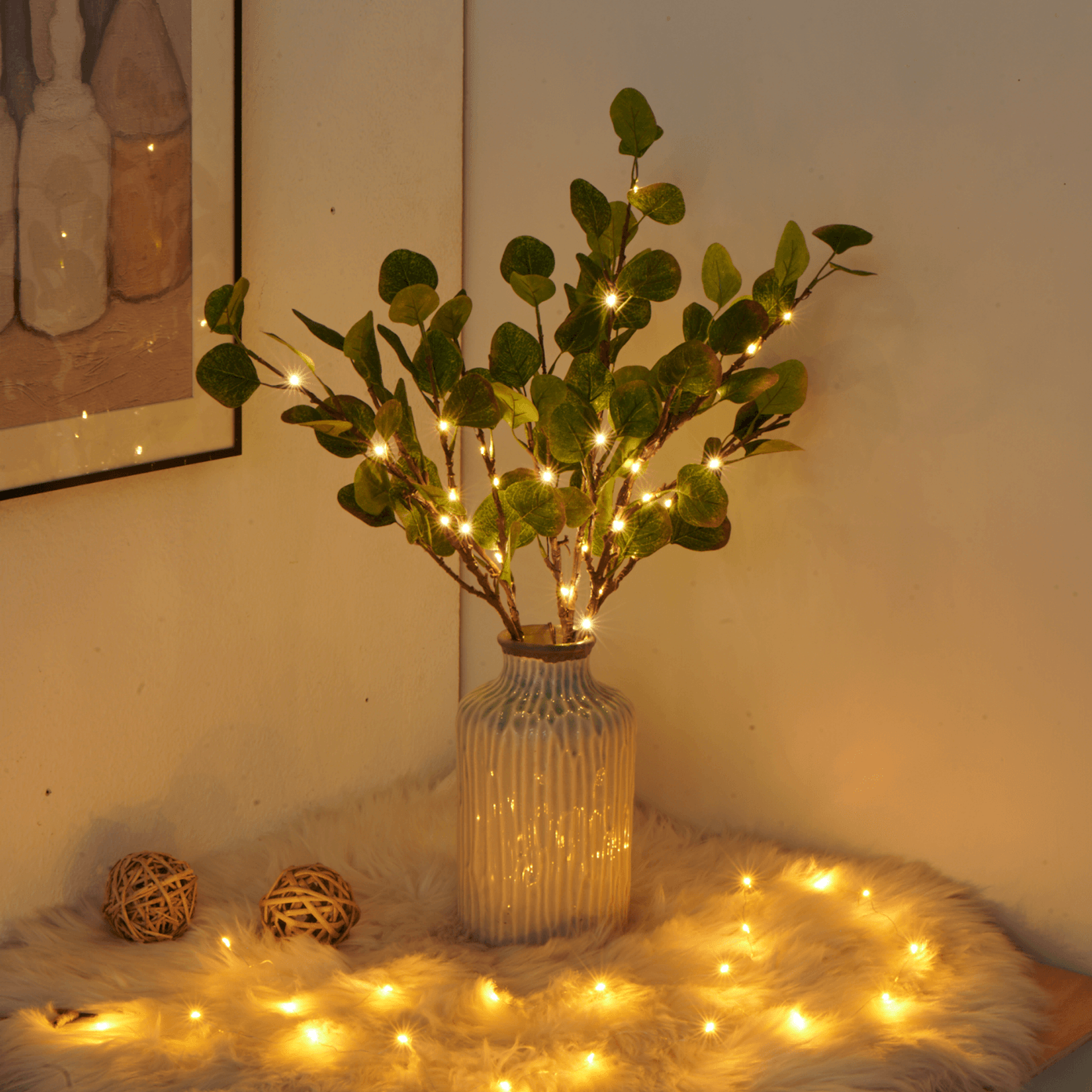 Mosrugs | LumiVista Magical Olive Branch String Light – 70cm Elegant LED Decoration
