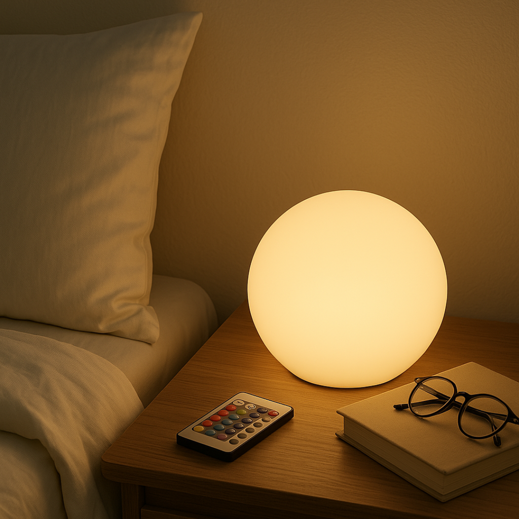 Mosrugs | GlowOrb – Wireless LED Colour-Changing Table Lamp with Remote & USB Rechargeable