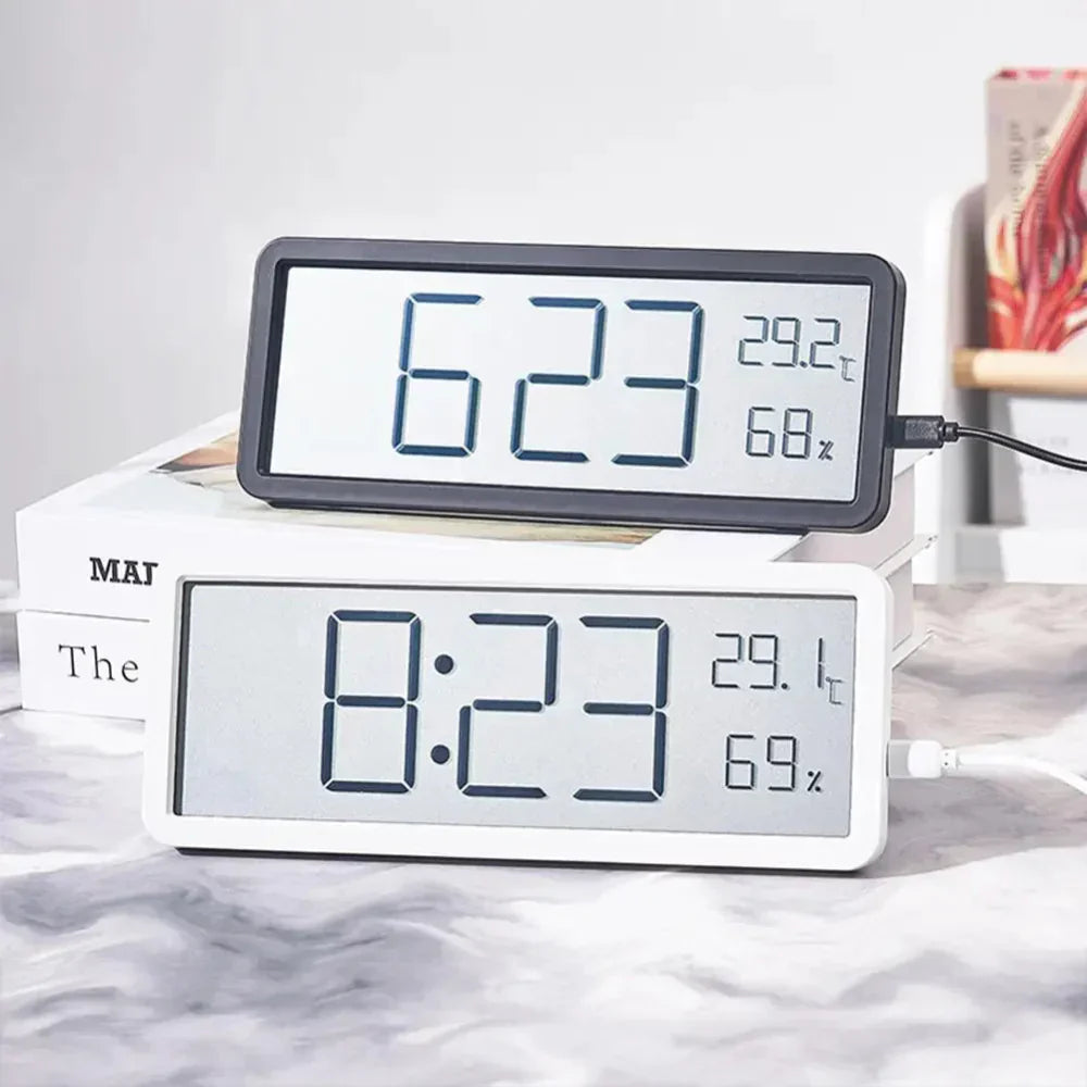 Mosrugs | GlowTime – Digital LED Wall Clock with Temperature & Humidity Display