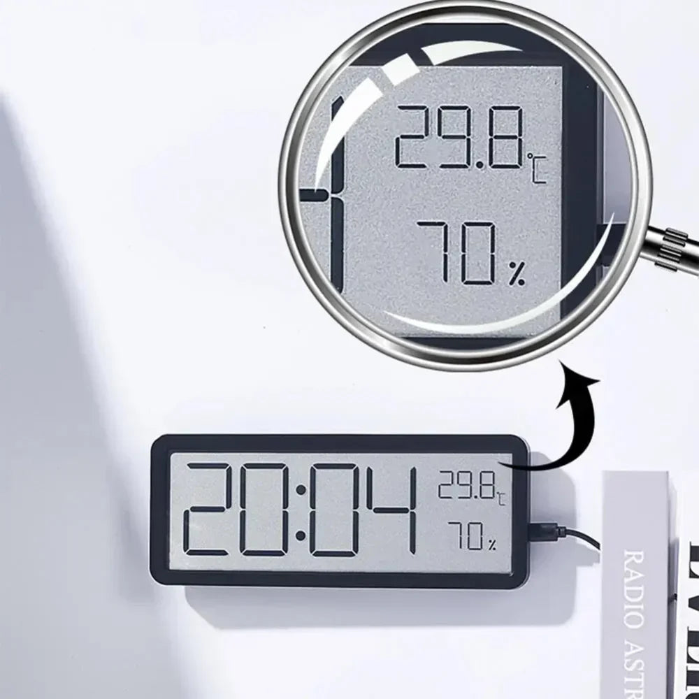 Mosrugs | GlowTime – Digital LED Wall Clock with Temperature & Humidity Display