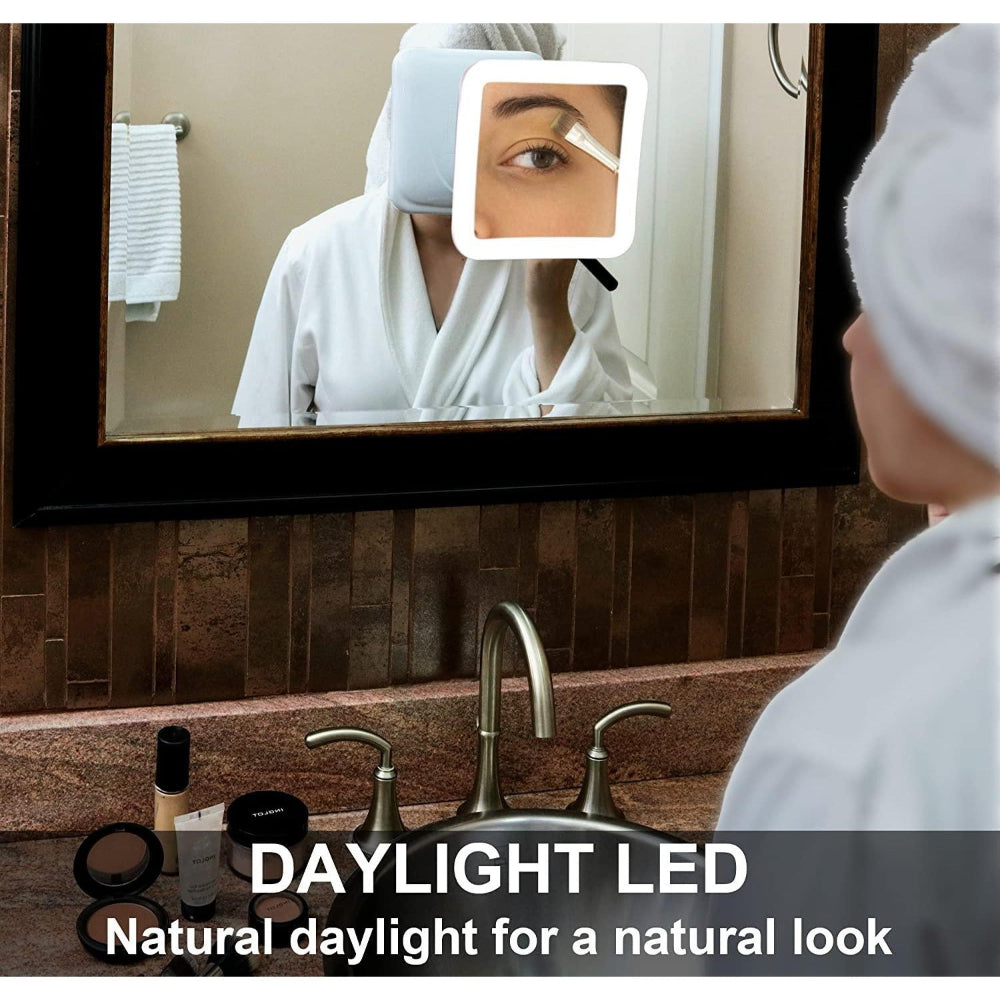 Mosrugs | GlowView 10X Lighted Magnifying Mirror with LED & Suction Mount – Portable Makeup Mirror