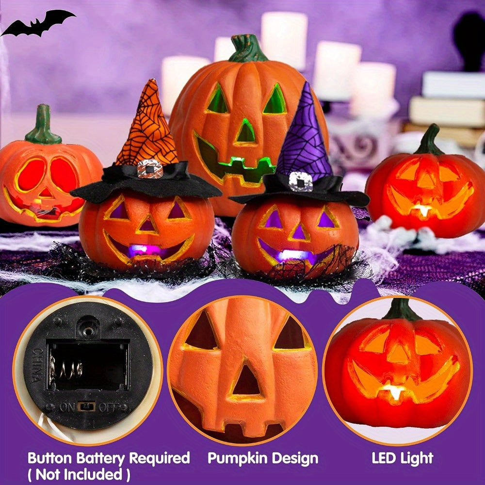 Mosrugs | Spooky Jack O’Lantern Set – Light-Up Battery Halloween Pumpkin Decor