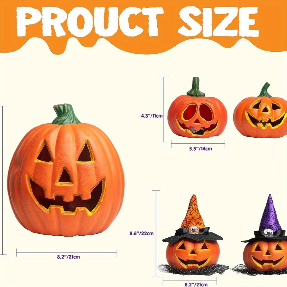Mosrugs | Spooky Jack O’Lantern Set – Light-Up Battery Halloween Pumpkin Decor
