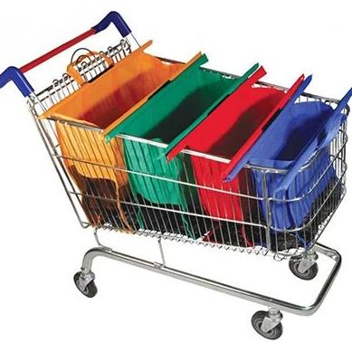 Mosrugs | EcoSmart Shopping Cart Trolley Bags (Set of 4) | Reusable Grocery Organiser System