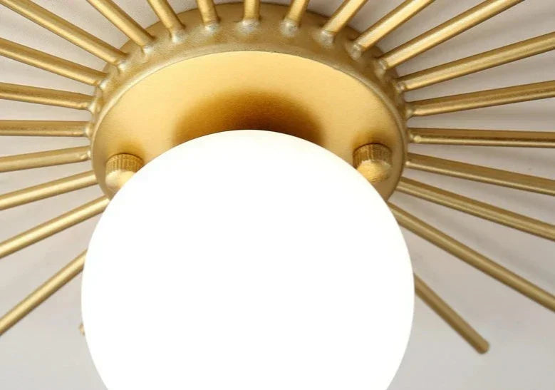 Mosrugs | HaloBeam – Elegant Glass and Iron Wall Lamp for Classic Touch