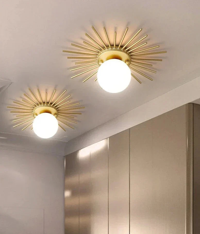 Mosrugs | HaloBeam – Elegant Glass and Iron Wall Lamp for Classic Touch