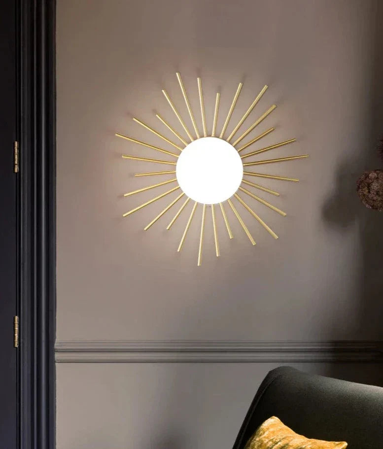 Mosrugs | HaloBeam – Elegant Glass and Iron Wall Lamp for Classic Touch