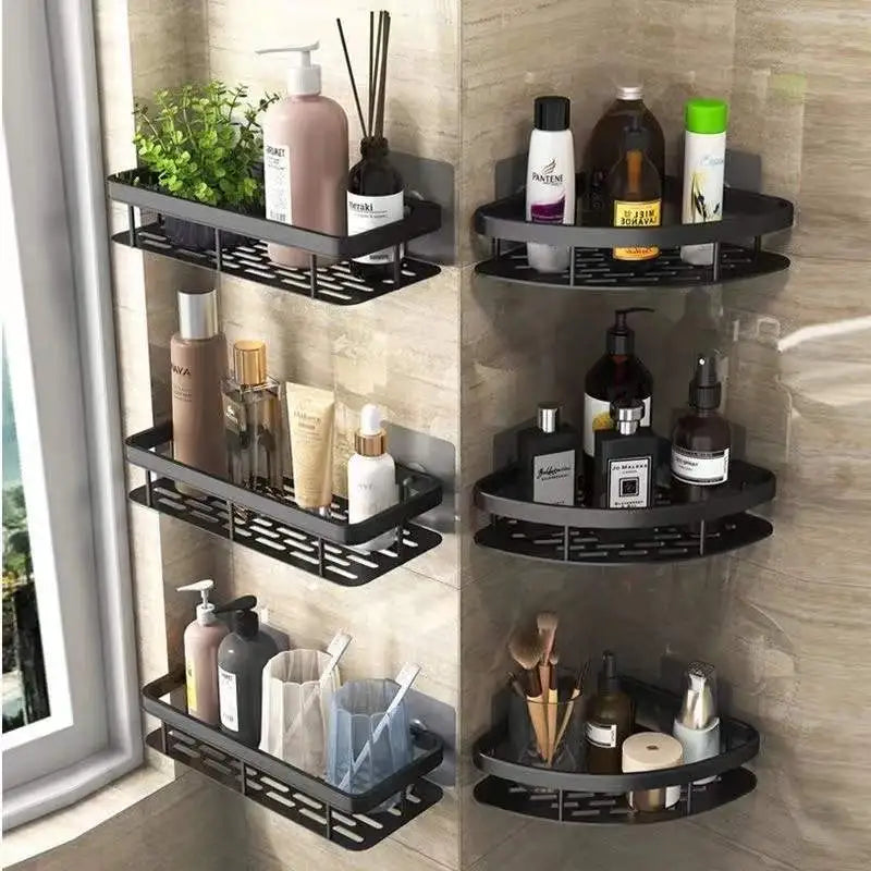 Mosrugs | Stylish & Practical No-Drill Shower Corner Shelf – Space-Saving Bathroom Storage Rack